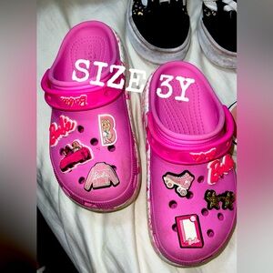 Size 3Y kids Barbie crocs OBO